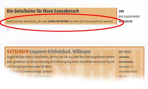 Gutschein aus dem Saunafhrer